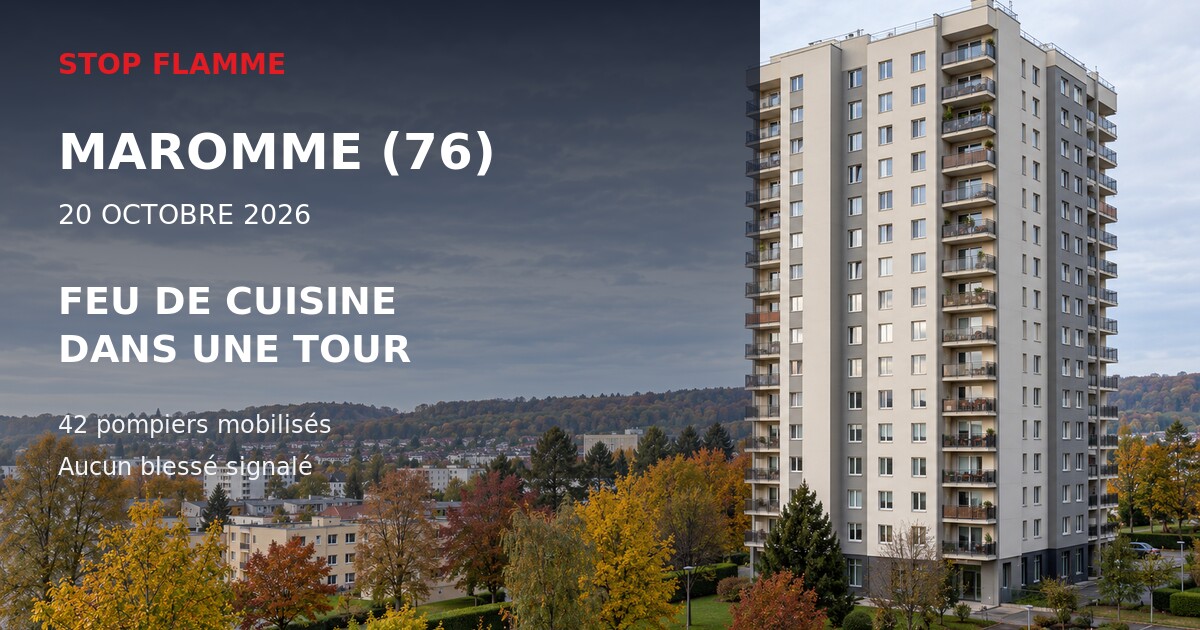 Carte de l’article : Feu de cuisine à Maromme : 42 pompiers mobilisés dans une tour d’habitation