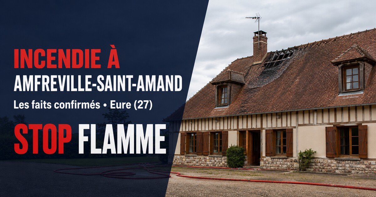 Carte de l’article : Incendie à Amfreville-Saint-Amand : ce que l’on sait du feu de toiture dans l’Eure
