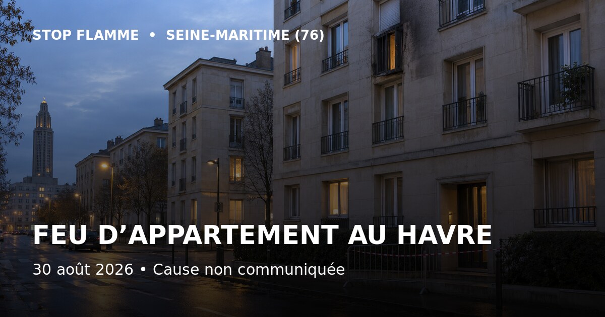 Carte de l’article : Incendie d’appartement au Havre : faits confirmés et prévention en immeuble