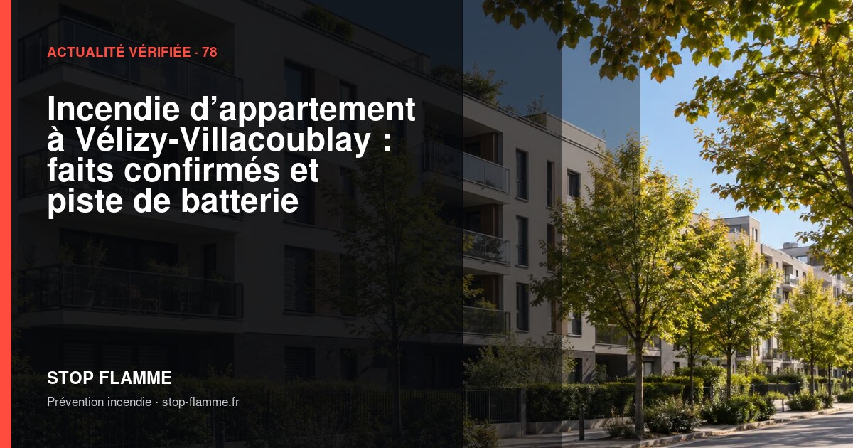 Carte de l’article : Incendie d’appartement à Vélizy-Villacoublay : faits confirmés et piste de batterie