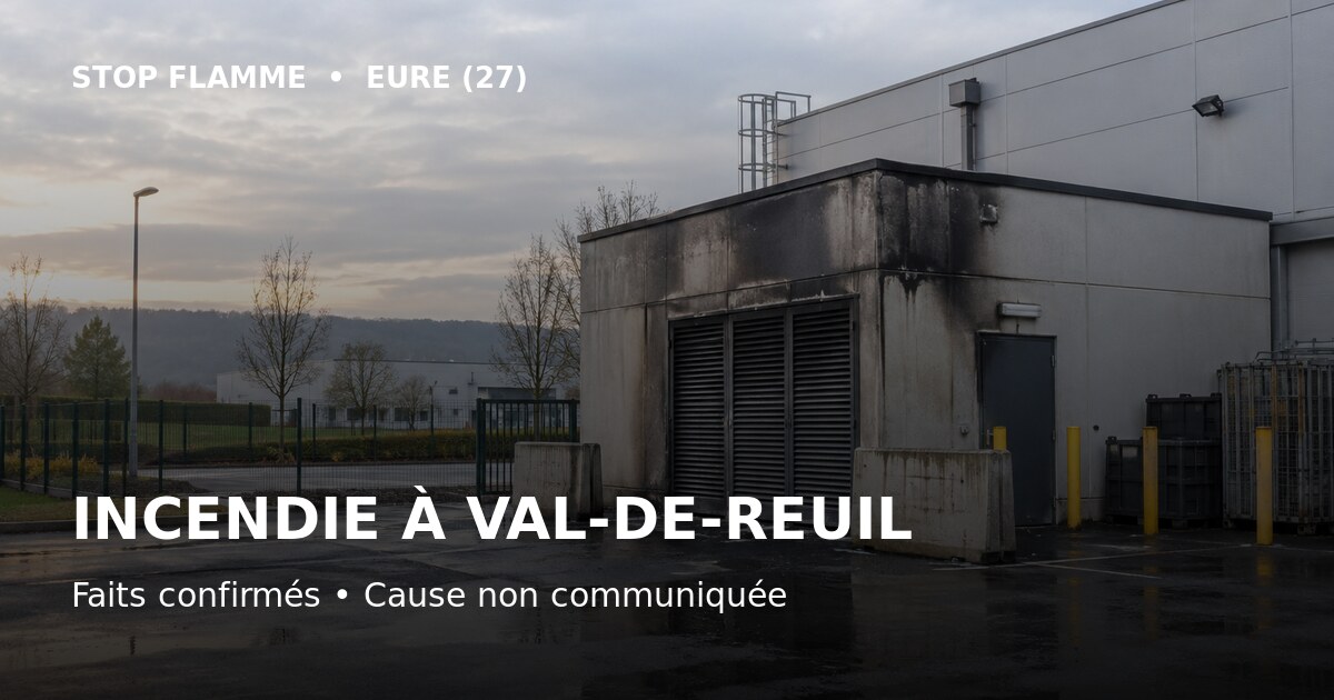 Carte de l’article : Incendie à Val-de-Reuil : 17 salariés évacués d’une entreprise